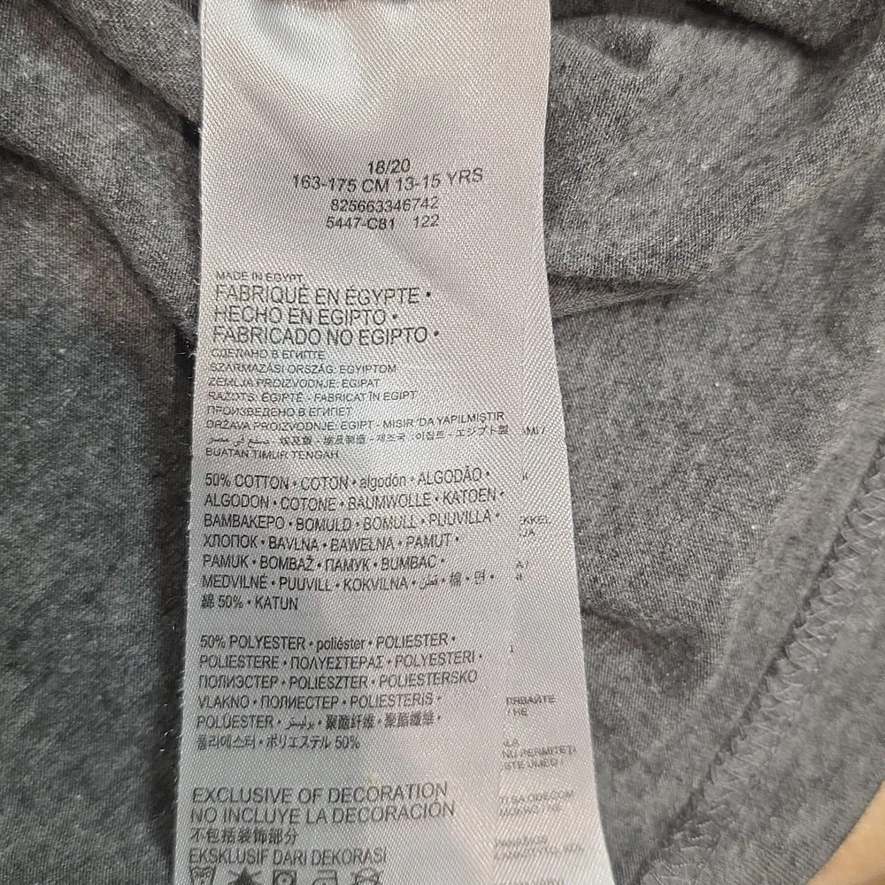 Hurley Boy's Short Sleeve 18/20 Grey T Shirt With Logo Print On Front